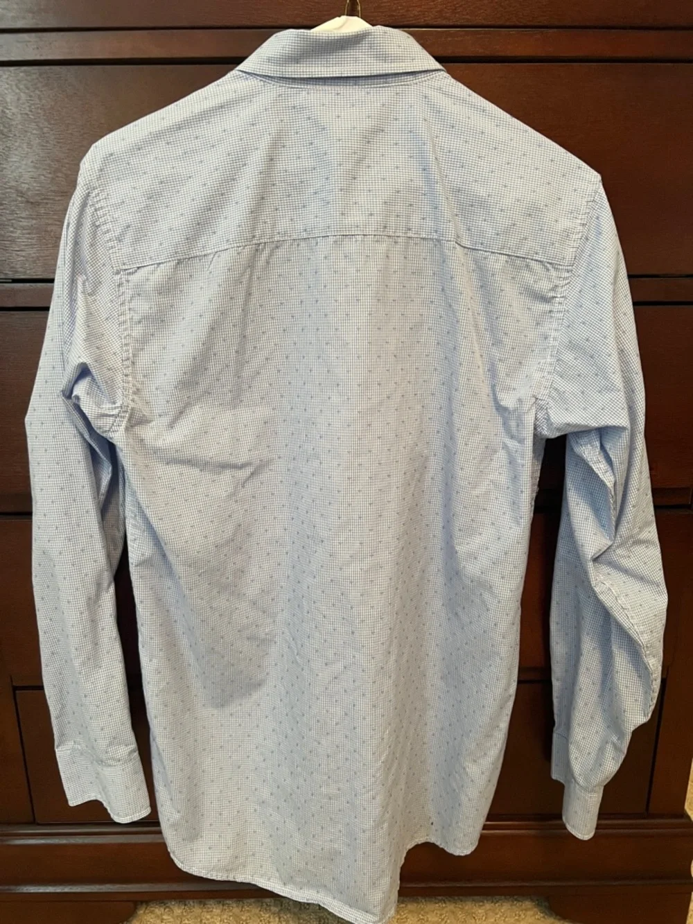 Tommy Hilfiger Light Blue Gingham Check and Dotted Button-Down Shirt - Picture 4 of 6